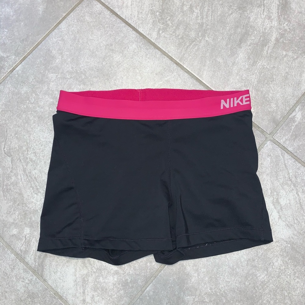 Women’s Pink / Black Nike Pro Spandex Shorts